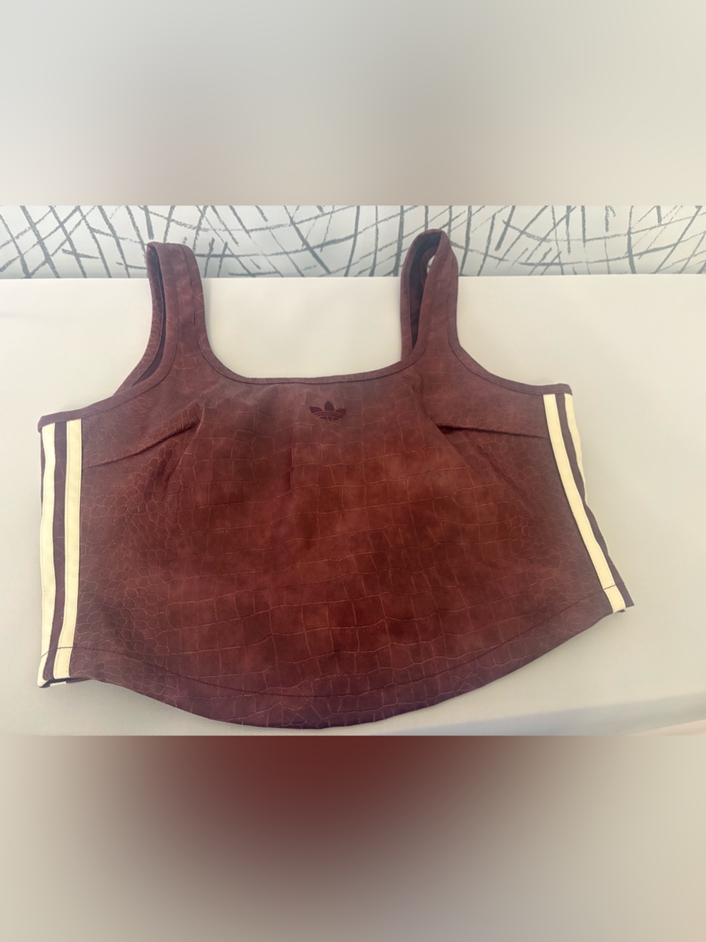 adidas PLEATHER CORSET - Burgundy. crocodile with Signature strips. Runs Small - Picture 5 of 12